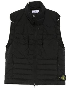 Stone Island Logo-Patch Quilted Gilet - Black