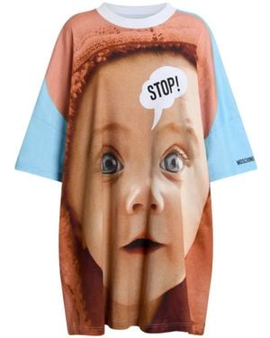 Moschino Minikleid Mit Grafischem Print - Orange