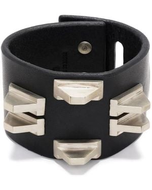 Parts Of 4 Restraint Charm レザーブレスレット - ブラック
