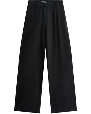 Tommy Hilfiger Pleated Wide-Leg Pants - Black