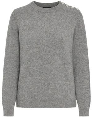 Zadig & Voltaire Maglione Cara Con Borchie - Grigio