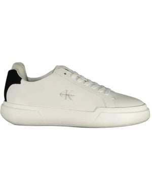 Calvin Klein Logo-Print Chunky-Sole Sneakers - White