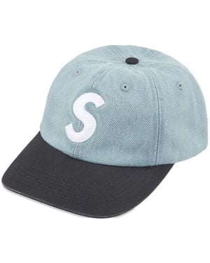 Supreme Logo-Embroidered Cap - Blue