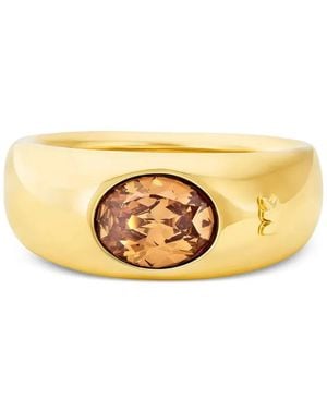 Michael Kors Oval-Stone Signet Ring - Metallic