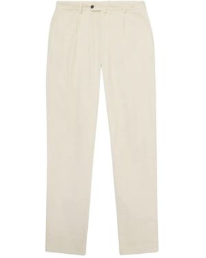 Brooks Brothers Pleated-Front Corduroy Trousers - White