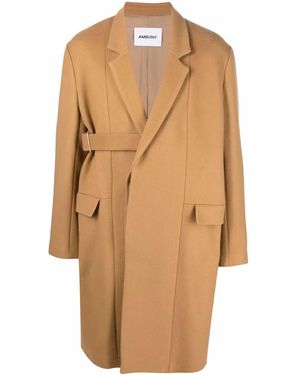 Ambush Belted Virgin Wool-Blend Coat - Natural