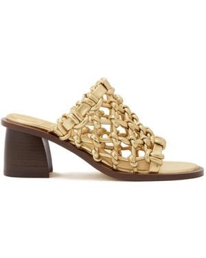 Odissi Nour Braided-Vamp Sandals - Metallic