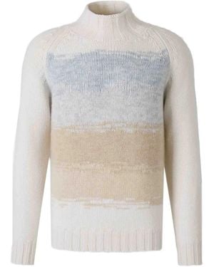 Fedeli Turtleneck Ribbed Sweater - Gray