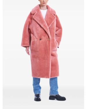 Blancha Double-Breasted Coat - Red
