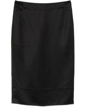 N°21 Falda Midi Con Cremallera - Negro