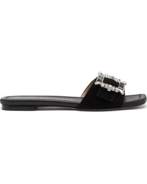 Stuart Weitzman Shine Crystal-Embellished Sandals - Black