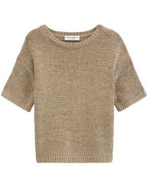 Marc O' Polo Short-Sleeve Knit Jumper - Natural