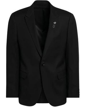 Lardini Single-Breasted Single-Button Blazer - Black