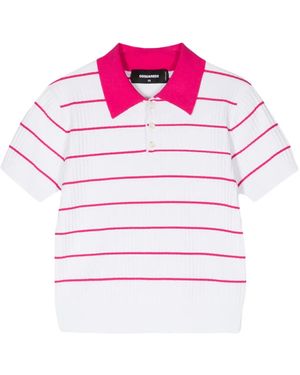 DSquared² ストライプ クロップド トップ - ピンク