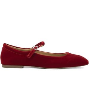 Aeyde Uma Velvet Ballet Flats - Red