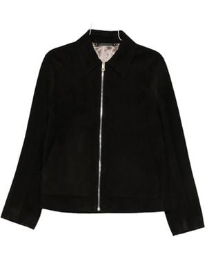 Paul Smith Zip-Up Suede Jacket - Black