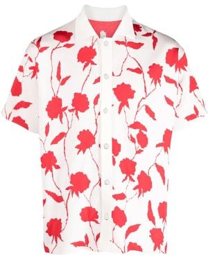 Jacquemus La Chemise Maille Rose-Jacquard Shirt - Red