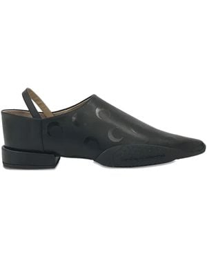 Marine Serre Babouche Leather Loafers - ブラック