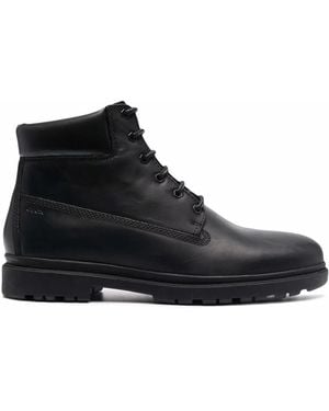 Geox Leather Biker Boots - Black