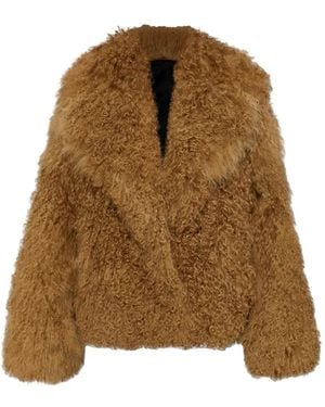 Stand Studio West Mantel Aus Shearling - Natur