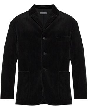 Jil Sander Ribfluwelen Button-Up Blazer - Zwart