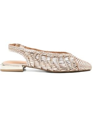 Gioseppo Maipo Woven Slingback Flat Court Shoes - White