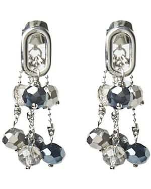 Peserico Beaded Chained Earrings - White
