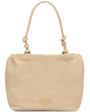 Love Moschino Sac Porté Épaule À Plaque Logo - Natural