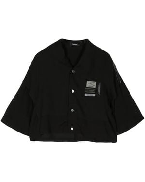 Undercover Name-Tag Button-Up Shirt - Black