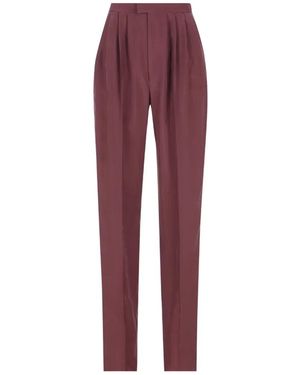 Saint Laurent Pleated Pants - Purple