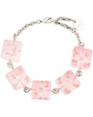 Marni Cube-Bead Crystal Bracelet - Pink