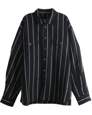 Uma Wang Camisa A Rayas Verticales - Negro