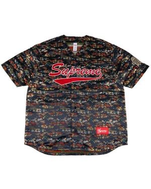 Supreme Floral-Print Baseball Jersey - Black