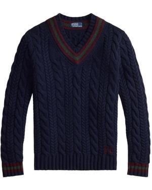Polo Ralph Lauren Pullover Mit Zopfmuster - Blau