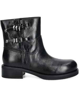 MICHAEL Michael Kors Buckle-Strap Leather Boots - Black