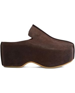 JW Anderson Mules En Daim À Plateforme 50 Mm - Marron