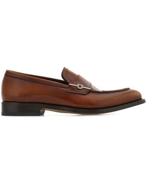 Ferragamo Gancini-Plaque Loafers - Brown