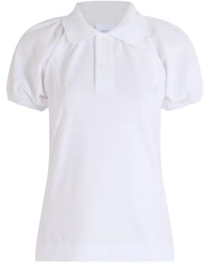 Patou Volume-Sleeve Polo Shirt - White