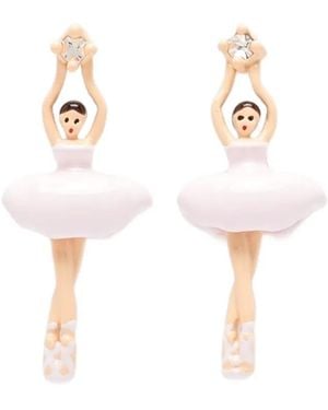 Les Nereides Ballerina Earrings - White