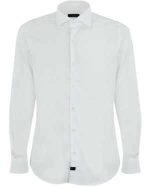 Fay Long-Sleeve Point-Collar Shirt - White