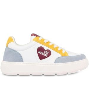 Love Moschino Logo-Patch Panelled Trainers - Pink