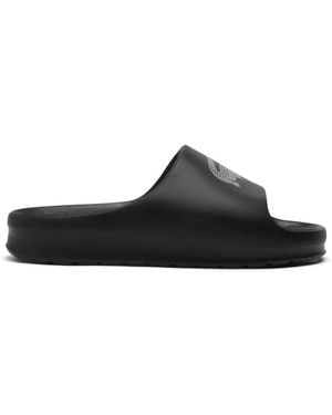 Lacoste Serve 2.0 Logo-Print Slides - Black