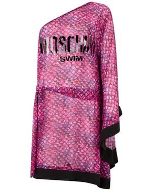 Moschino One-Shoulder Beach Cover-Up - Pink
