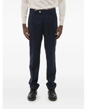 Brunello Cucinelli Pantalon Rayé À Détails Plissés - Blue