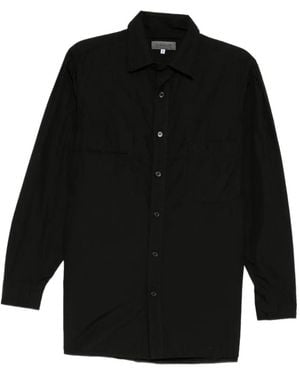 Yohji Yamamoto Chain-Stitch Double-Collar Shirt - Black