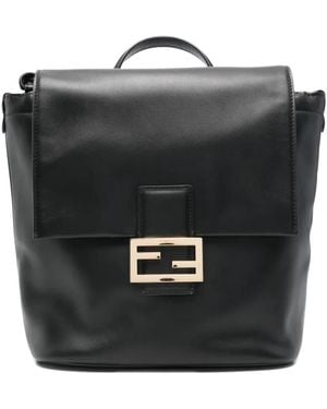 Fendi Small Leather Backpack - Black