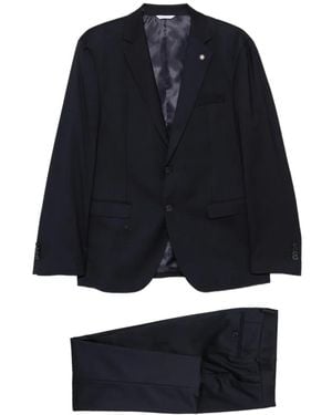 Manuel Ritz Traje Slim De Sarga - Azul