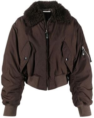 Stella McCartney Bomberjack Van Imitatiebont - Zwart