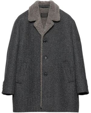 Prada Cappotto Con Collo - Grigio