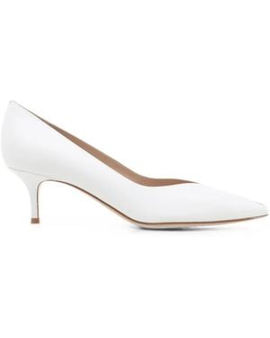 Gianvito Rossi Paris 55 Pointed-Toe Court Shoes - White